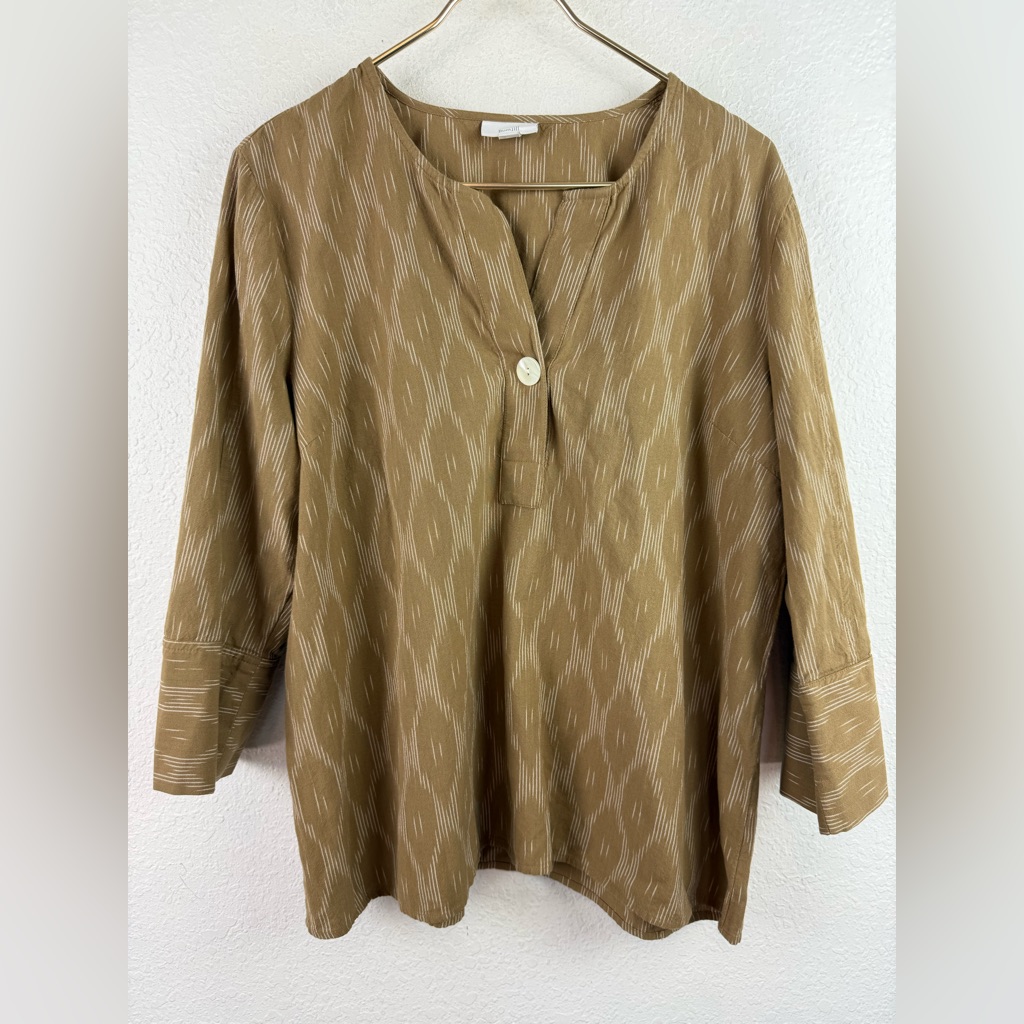 J. Jill Pure Jill Linen Lagenlook Pinstripe Top Medium